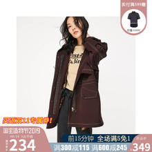 港风字母宽松抽绳调节风衣外套女119136563 ONLY秋冬新款 聚