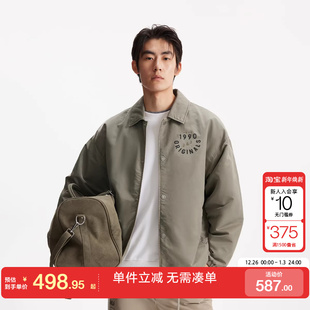 绫致杰克琼斯秋冬棉衣服宽松尖领时尚 百搭休闲舒适上衣外套