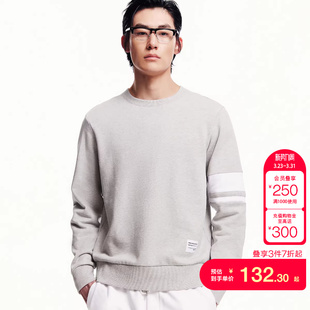 tq区绫致杰克琼斯秋冬男卫衣罗纹圆领纯棉拼色设计上衣男