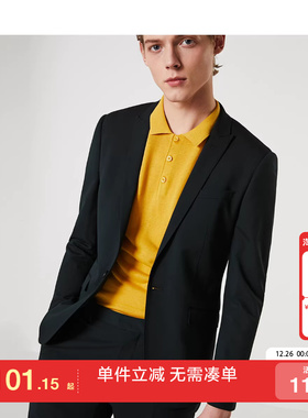 [专区到手1折起]绫致SELECTED思莱德英伦商务高级感黑男西装外套