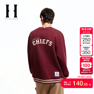 绫致SEASON HIGH男装NFL联名款酋长队春季新款休闲宽松圆领卫衣