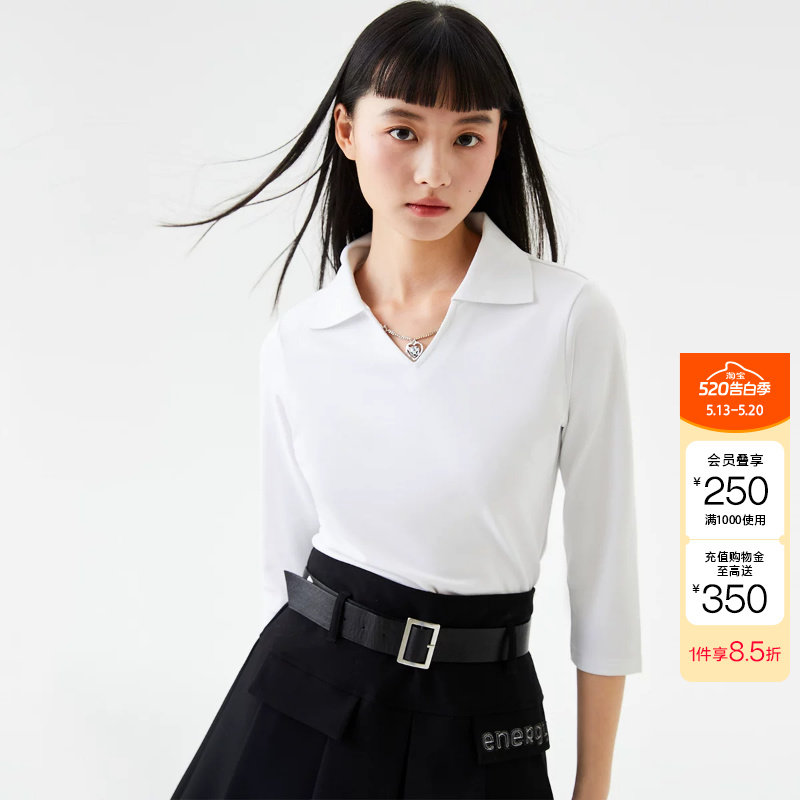 t区绫致Vero ModaT恤女春夏圆领H短袖简约气质时尚潮流