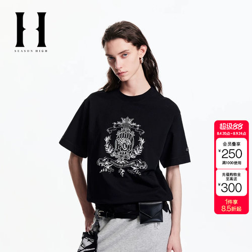 绫致SEASON HIGH春季新款NFL联名百搭舒适T恤女装