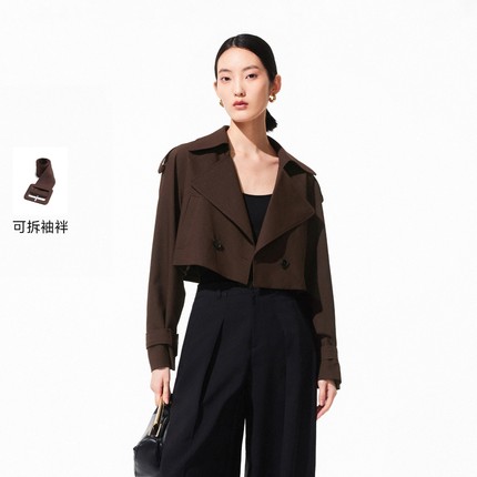 绫致Vero Moda短外套2026春季新款大翻领宽松短款夹克通勤时髦