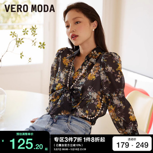 连衣裙 花朵链条蝴蝶结衬衫 Moda2024春夏甜美法式 t区绫致Vero