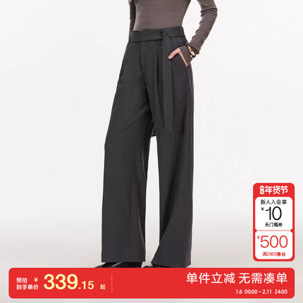 绫致Vero Moda休闲裤2026春季新款宽松前褶腰西装阔腿裤松弛