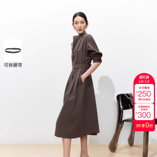 可拆腰带风衣式 新款 简约长裙优雅 Moda连衣裙女2026春季 绫致Vero