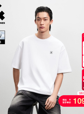 【专享价】绫致杰克琼斯夏短袖略宽松胸前logo胶印罗纹圆领时尚
