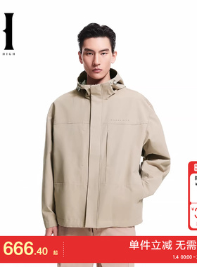 绫致SEASON HIHG时尚出街舒适日常简约风长袖连帽夹克外套男