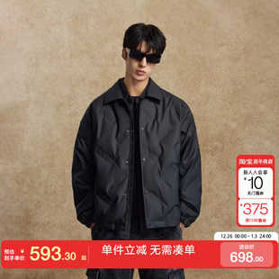 绫致杰克琼斯男生25秋冬羽绒服翻领衣身钢印日常外套通勤上衣