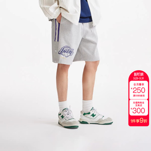 短裤 绫致 杰克琼斯男装 湖人队 底摆开衩字母宽松纯棉 NBA联名款