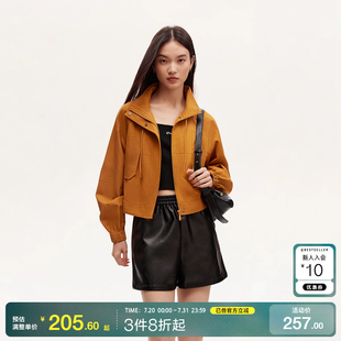 v区绫致Vero Moda夹克女25春夏短款 立领插肩袖 显瘦外套运动时尚