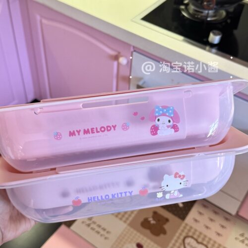 三丽鸥HelloKitty美乐蒂伸缩透明沥水篮火锅备菜蔬菜洗菜盆沥水盒