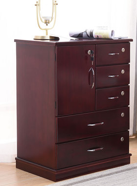 【办公室文件柜】资料柜落地木质矮柜储物柜带锁收纳柜活动档案柜