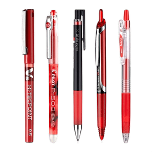 百乐红笔教师批改专用 按动式红笔 果汁笔 P500中性笔学生改错题划重点做笔记 老师改试卷作业好用的红色水笔