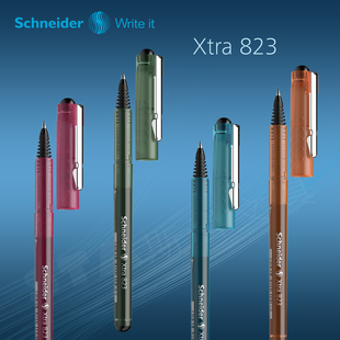 德国进口施耐德schneider 823走珠笔中性笔学生考试签署文件大容量直液式水笔多型号笔尖0.5mm