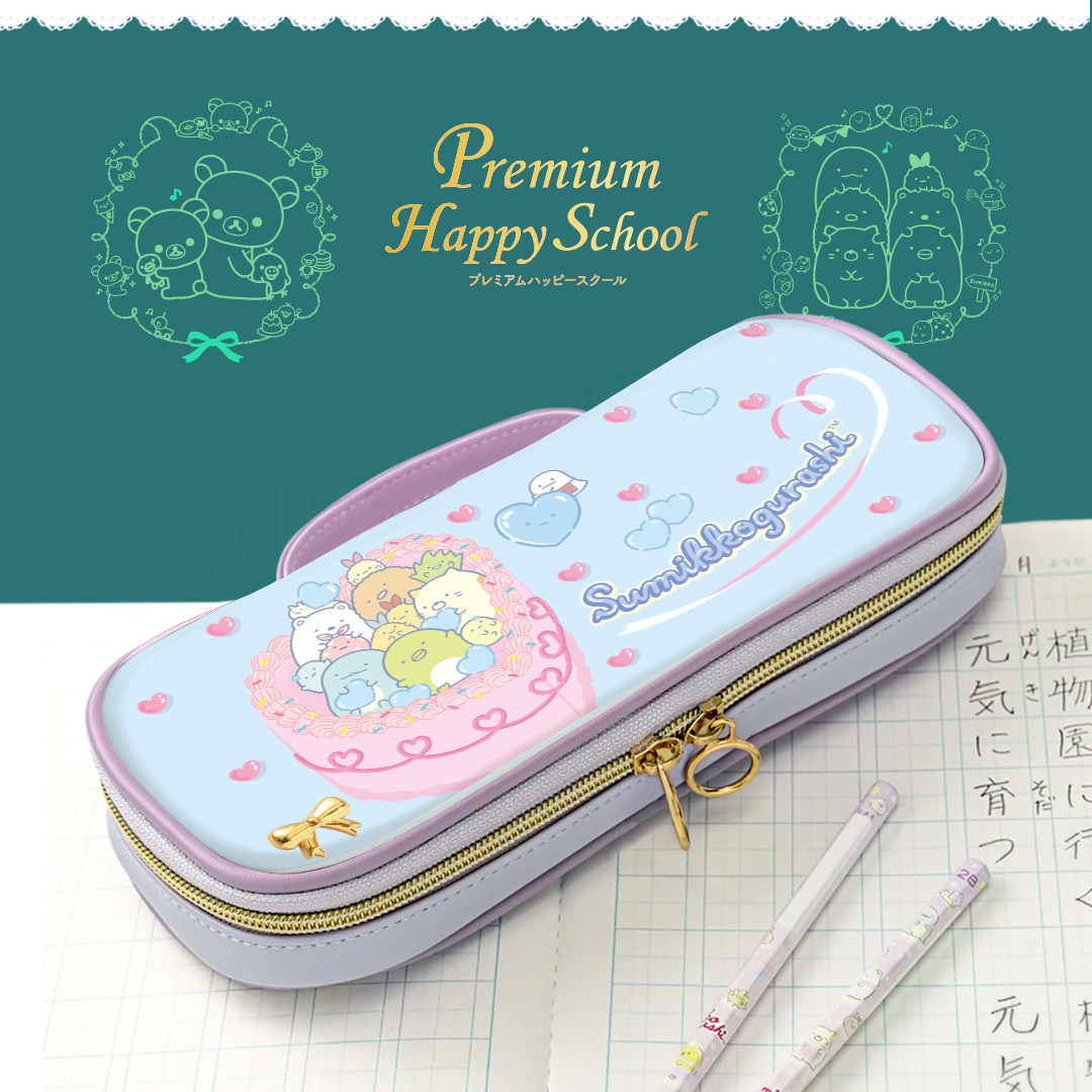 日本SAN-X角落生物柔韧透明文具盒坚固磁吸式双面双层大容量6支笔插收纳清晰可见学生儿童开学必备磨砂笔盒,文具电教/文化用品/商务用品,文具盒,淘宝优惠券,粉丝福利购,淘宝优惠卷