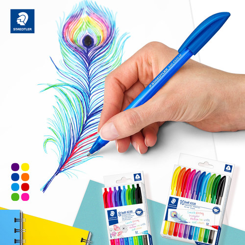 施德楼彩色圆珠笔按动笔