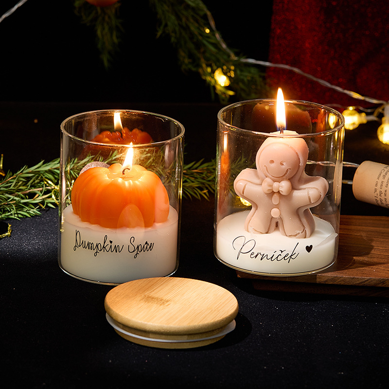 姜饼人杯蜡香氛蜡烛创意生日礼物蜡烛摆件南瓜造型伴手礼香薰蜡烛