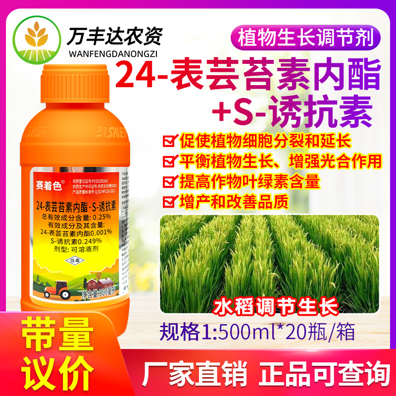 比赛尔赛着色24表芸苔素内酯S诱抗素水稻细胞分裂生长调节剂500ml