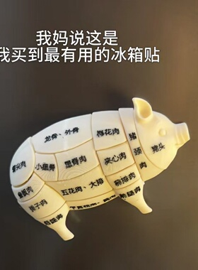 创意猪肉分割部位模型冰箱贴装饰