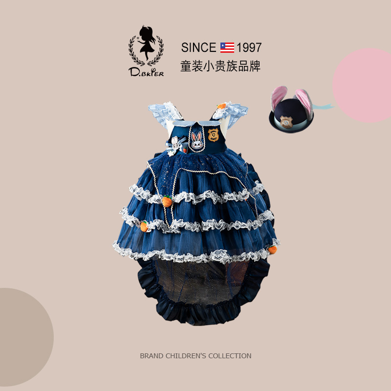 D.Bkyer正版女童朱迪警官公主裙