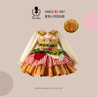 D.Bkyer女童汉堡洛丽塔公主裙