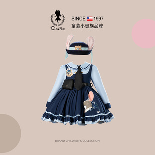 D.Bkyer兔子警官女童公主裙日常可穿绝美儿童衣服生日cos礼服裙子