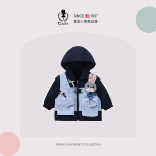 D.Bkyer女童外套朱迪兔子警官儿童衣服超好看保暖加绒加厚风衣冬