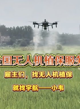 无人机植保服务低空打药果树玉米水稻经济林农作物飞防全国接单