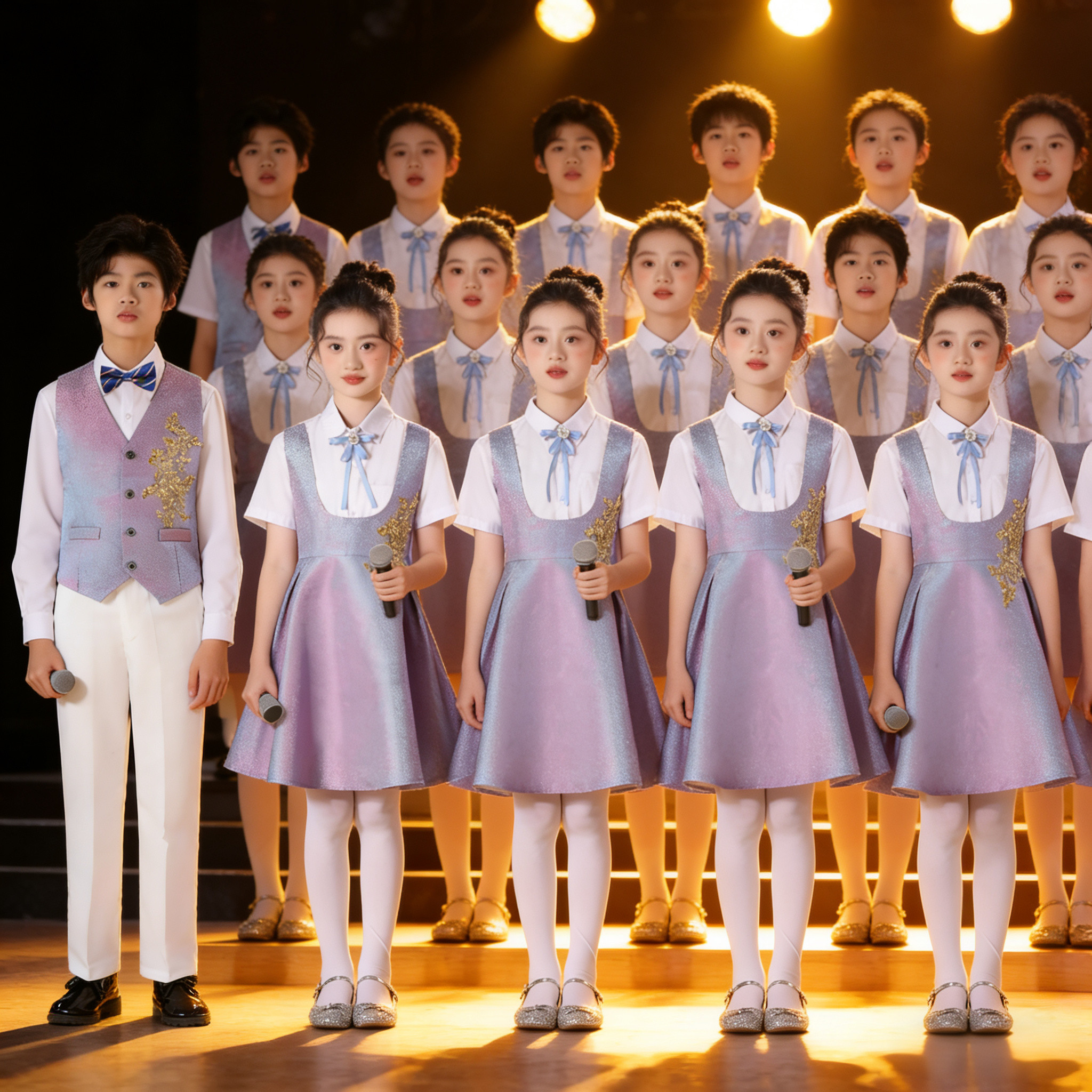 六一儿童合唱服装演出服男女童礼服中小学生表演朗读合唱团舞蹈服