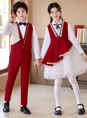 儿童大合唱中小学生运动会服装诗歌朗诵男女孩演讲比赛红歌演出服
