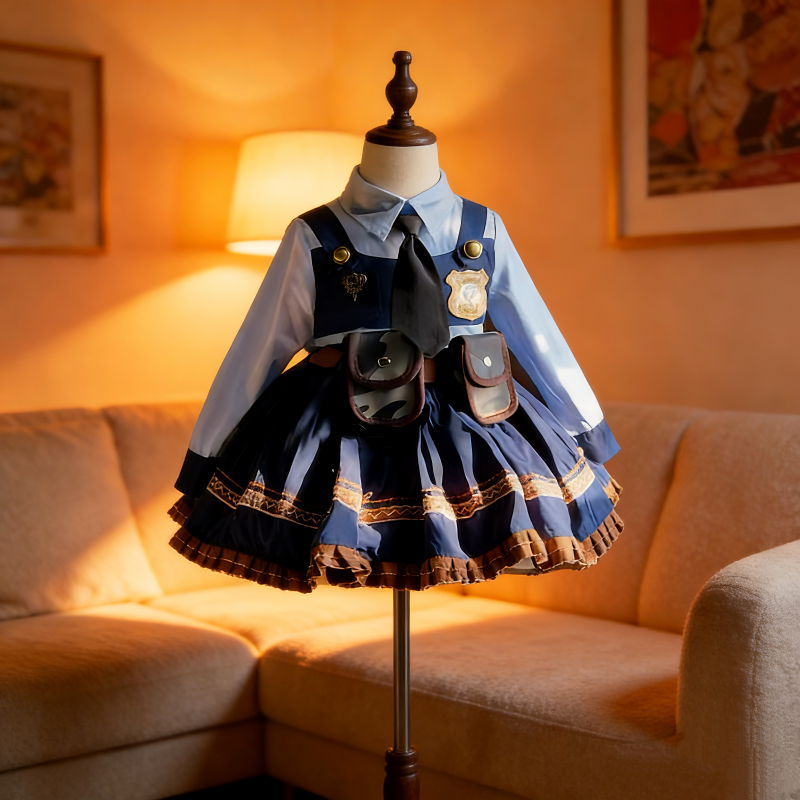 朱迪兔子警官女童裙子儿童COS洛丽塔衣服宝宝公主裙生日裙礼服