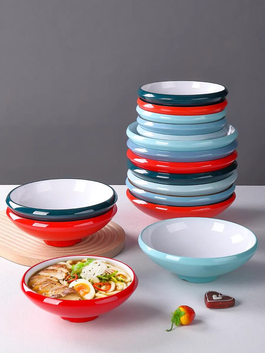 北欧密胺仿瓷宽口面碗商用餐具拉面碗餐厅麻辣烫螺蛳粉碗面馆专用