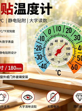 户外透明静电窗贴测温计
