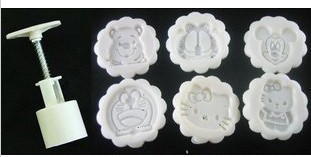 手压式卡通50克白色月饼模具