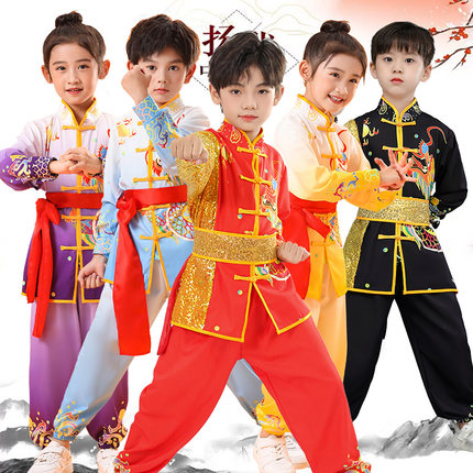 儿童武术服装少儿太极练功服团体比赛演出服功中国功夫训练表演服