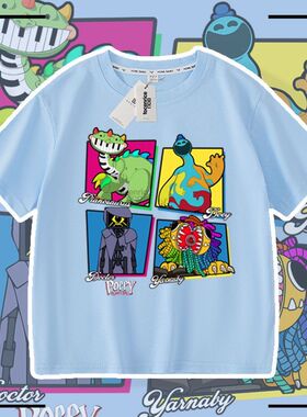 游戏poppy playtime Doey多伊钢琴龙男女童短袖t恤衣服儿童上衣服