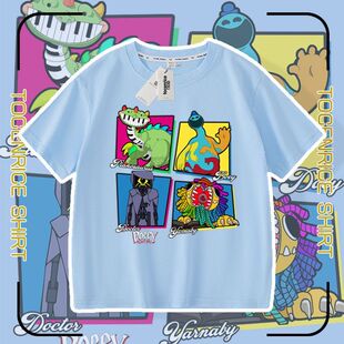 游戏poppy playtime Doey多伊钢琴龙男女童短袖t恤衣服儿童上衣服