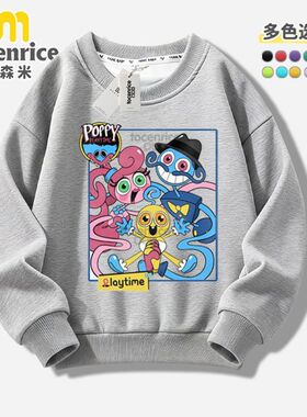 跨境poppy playtime波比的游戏衣服儿童圆领卫衣春秋款男女童上衣