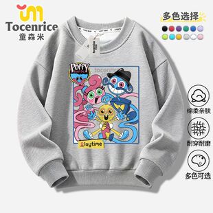 跨境poppy playtime波比的游戏衣服儿童圆领卫衣春秋款男女童上衣