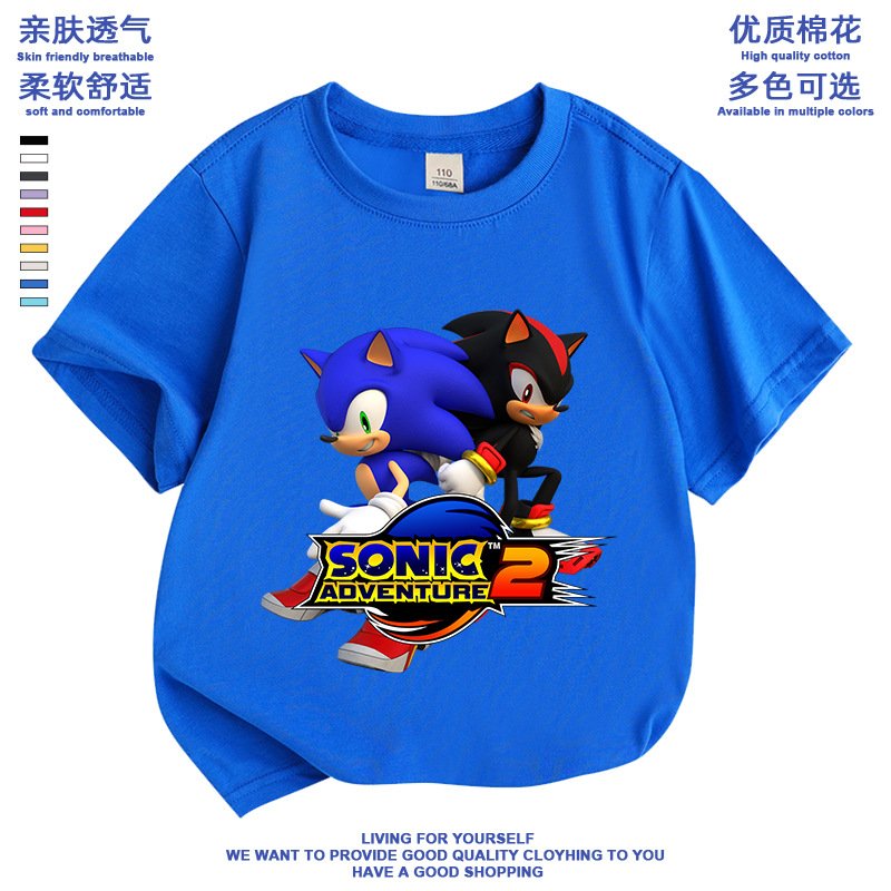 索尼克周边衣服夏特世代新款超音鼠sonic夏季短袖索尼克塔尔斯纳