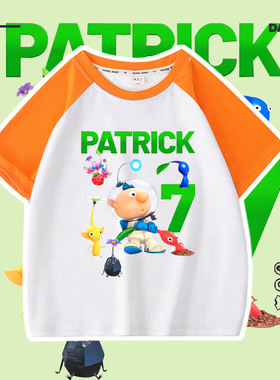 皮克敏PIKMIN4衣服儿童短袖T恤夏装女童洋气卡通上衣打底衫夏季潮