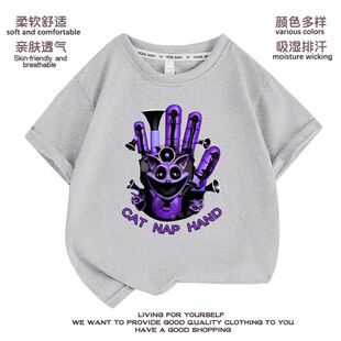 波比的游戏时间3微笑动物周边衣服卡通男女童纯棉t恤衫短袖外穿潮