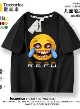 跨境R.E.P.O.游戏周边儿童新款短袖男女童上衣夏季圆领宽松t恤潮