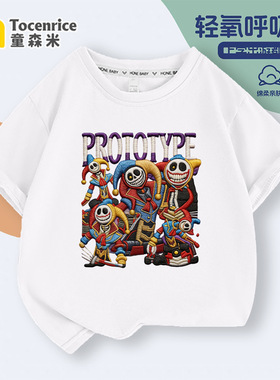 游戏poppy playtime prototype 男女童夏装短袖t恤衣服儿童上衣服