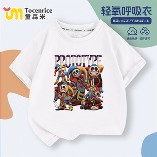 游戏poppy playtime prototype 男女童夏装短袖t恤衣服儿童上衣服