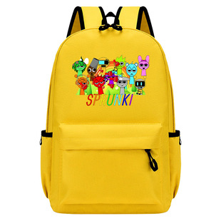新品 Sprunki游戏周边卡通中小学生书包潮 节奏音乐盒子双肩背包