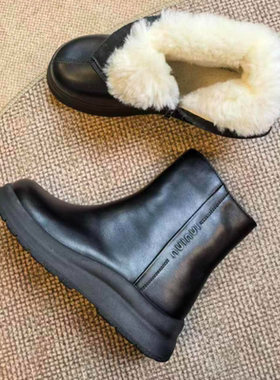 【皮毛一体】800-812冬季羊毛靴防滑保暖马丁靴女靴9905