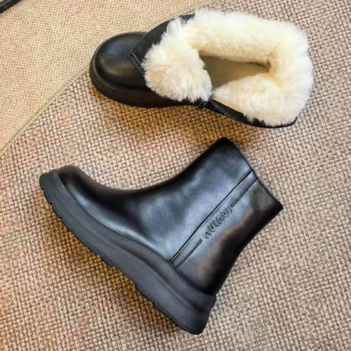 【皮毛一体】800-812冬季羊毛靴防滑保暖马丁靴女靴9905